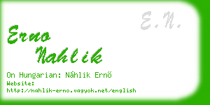 erno nahlik business card